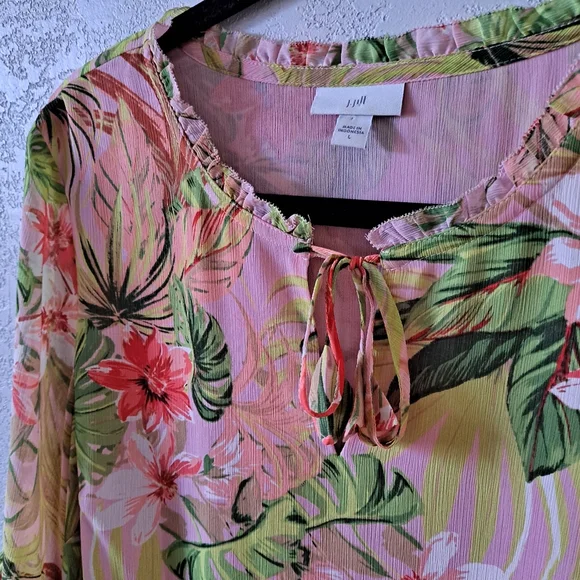 J. Jill Pink Tropical Floral Tunic - Picture 5 of 10